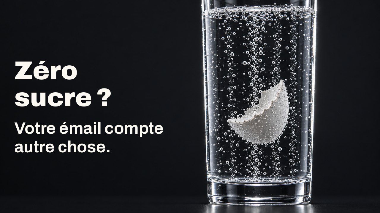 Zéro sucre ? Votre émail compte autre chose. Un éclat blanc de coquille d’œuf suspendu dans un grand verre de soda limpide et pétillant, des traînées de bulles montant le long de lui sur un fond bleu de cobalt profond.