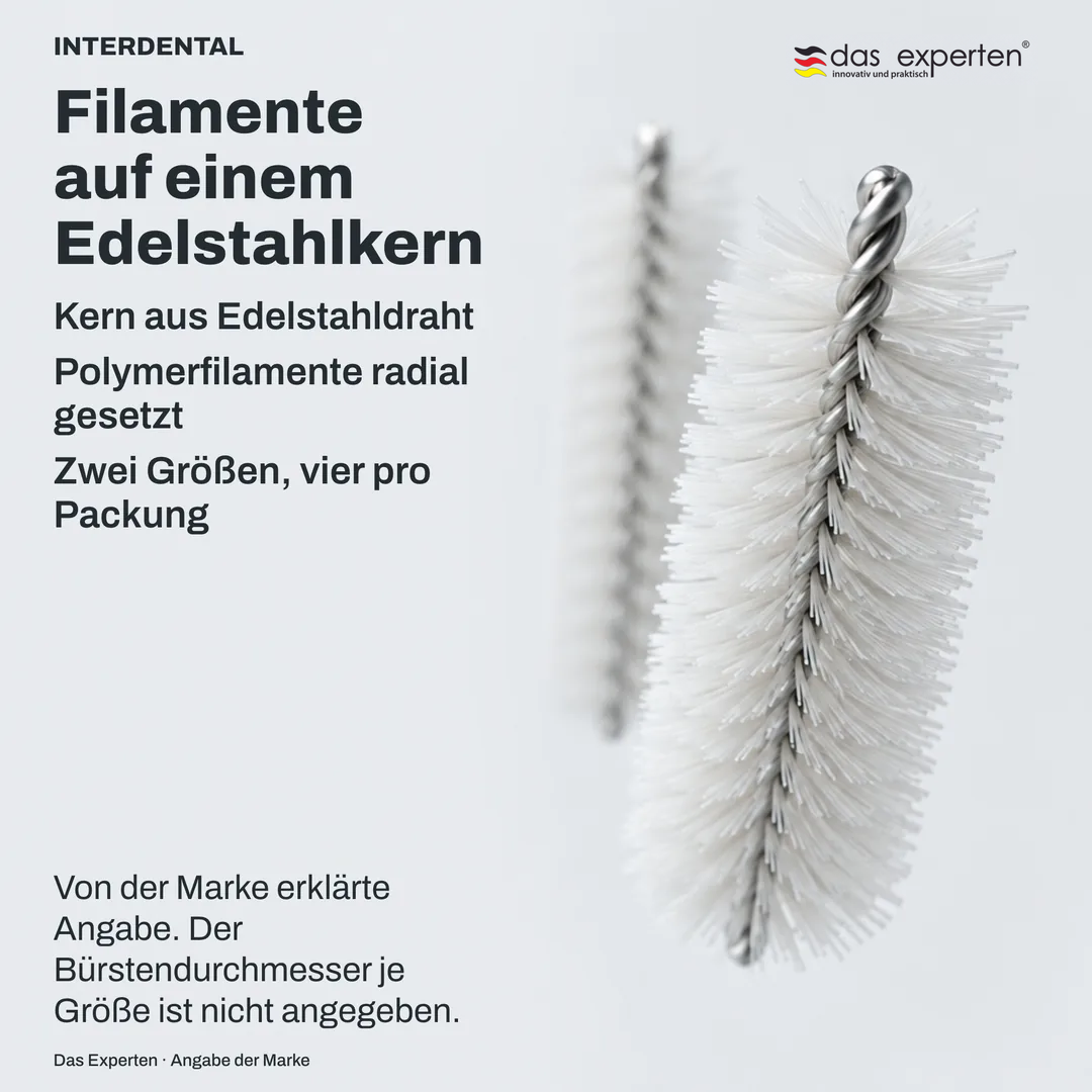 Konstruktionsstudie: ein Drahtkern mit radial gesetzten Filamenten, schematisch, dazu zwei abstrakte Größenmarken