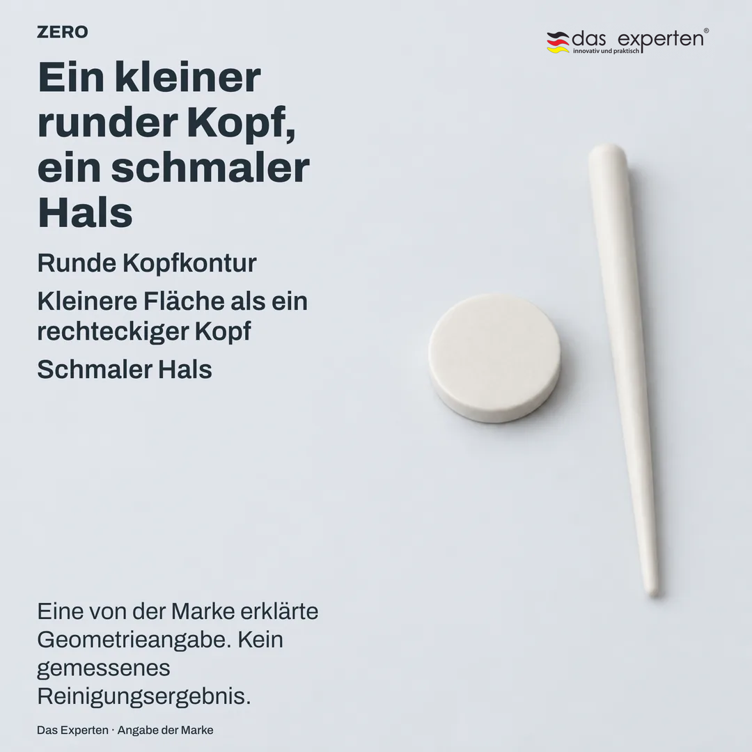 Flaches technisches Schema: runde Kopfkontur und schmales Halsprofil, als Form gezeichnet, nicht als Produkt