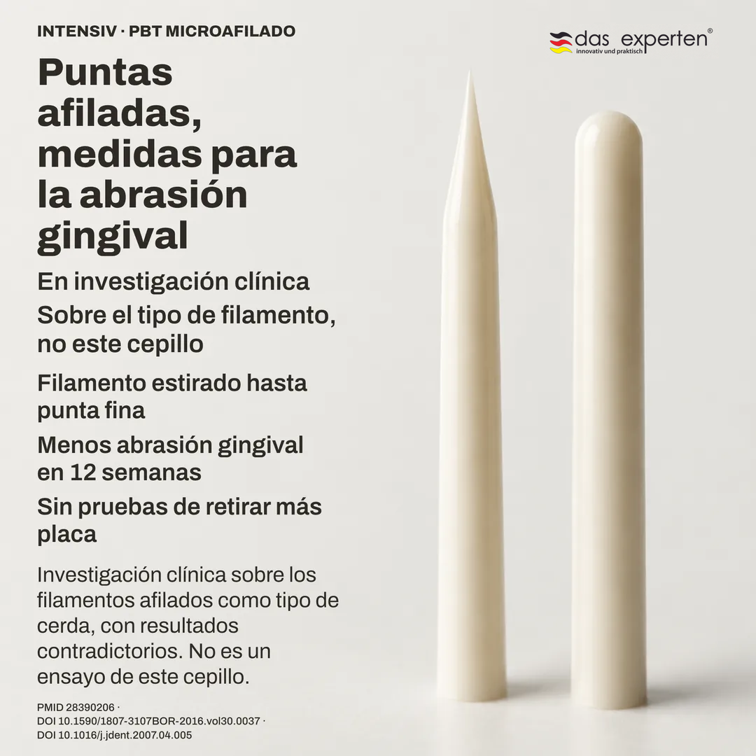 Estudio de geometría: un perfil de punta afilada junto a uno de punta redondeada, esquemas a escala no literal
