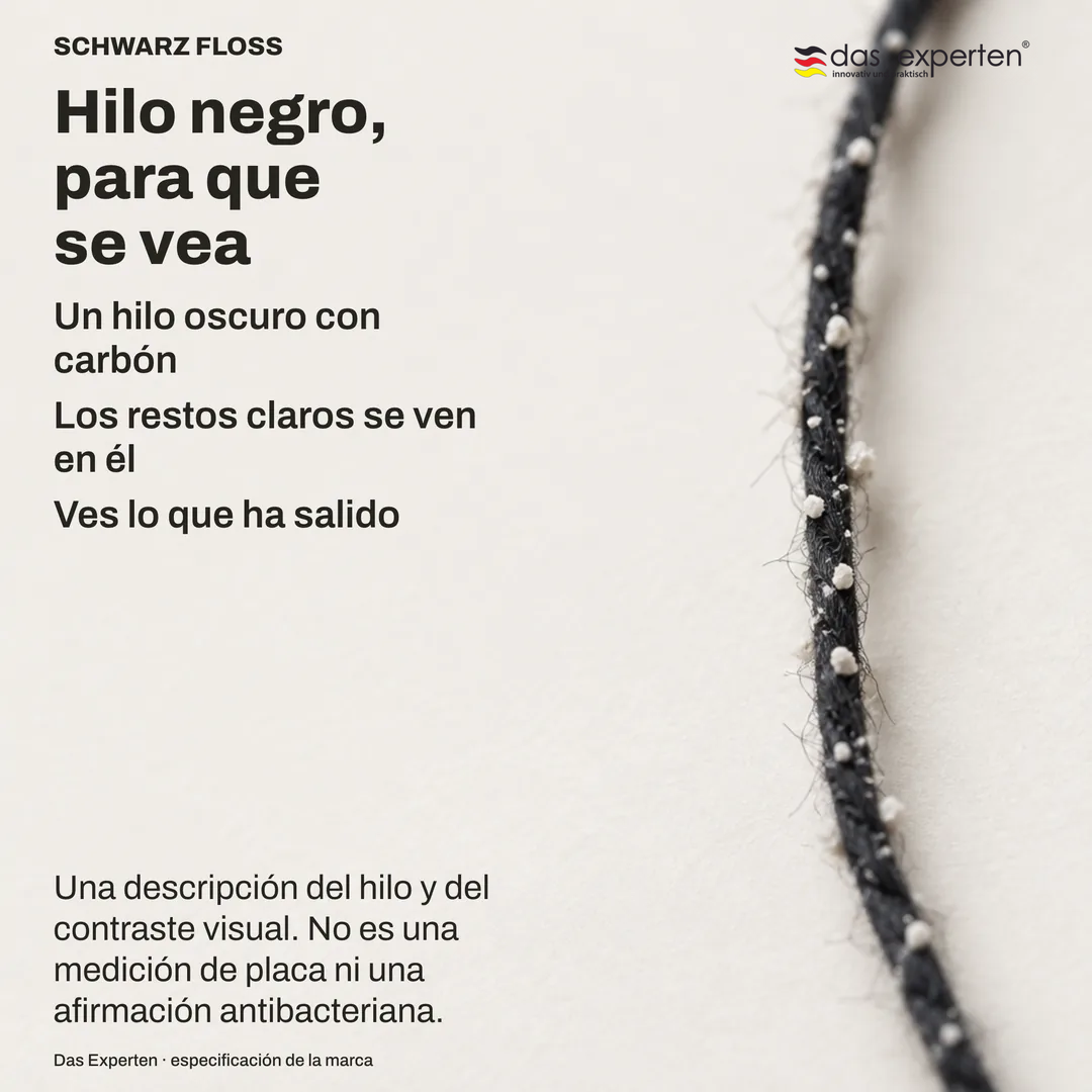 Estudio de contraste: material claro sobre un hilo fino y oscuro; el tema es la visibilidad de uno sobre el otro