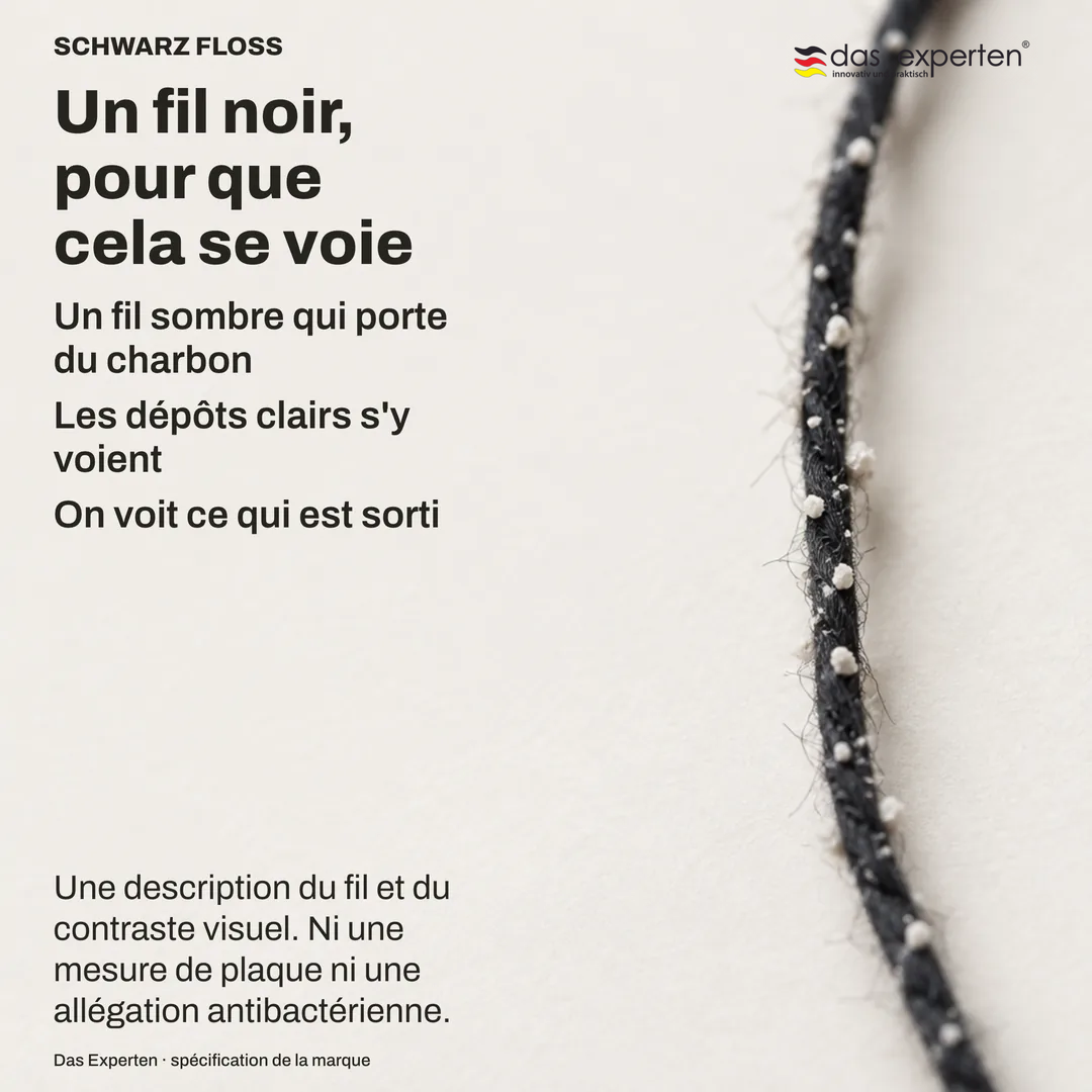 Étude de contraste : matière claire sur un fil sombre et fin, la visibilité de l'une sur l'autre étant tout le sujet