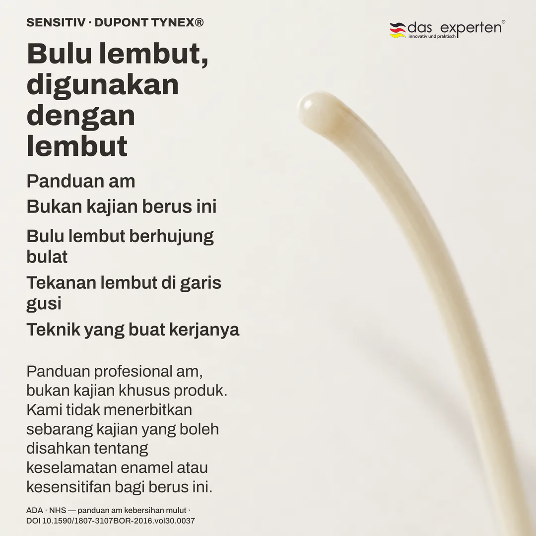 Kajian bulu berus: sehelai bulu lembut pada skala bukan sebenar, hujung bulat bukan potong, membengkok bukan melawan