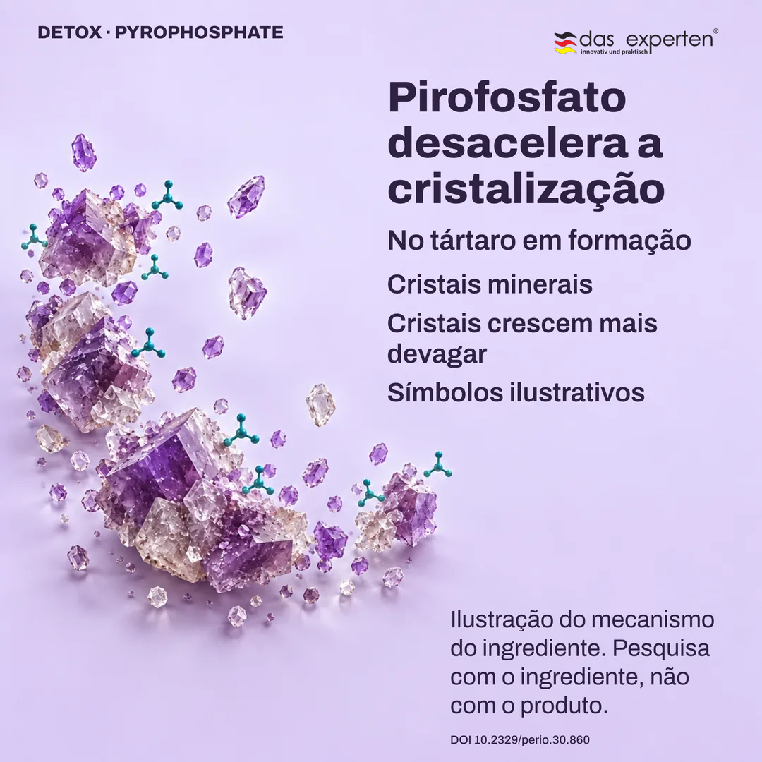 Ilustração de cristais minerais no tártaro em formação crescendo mais devagar com pirofosfato