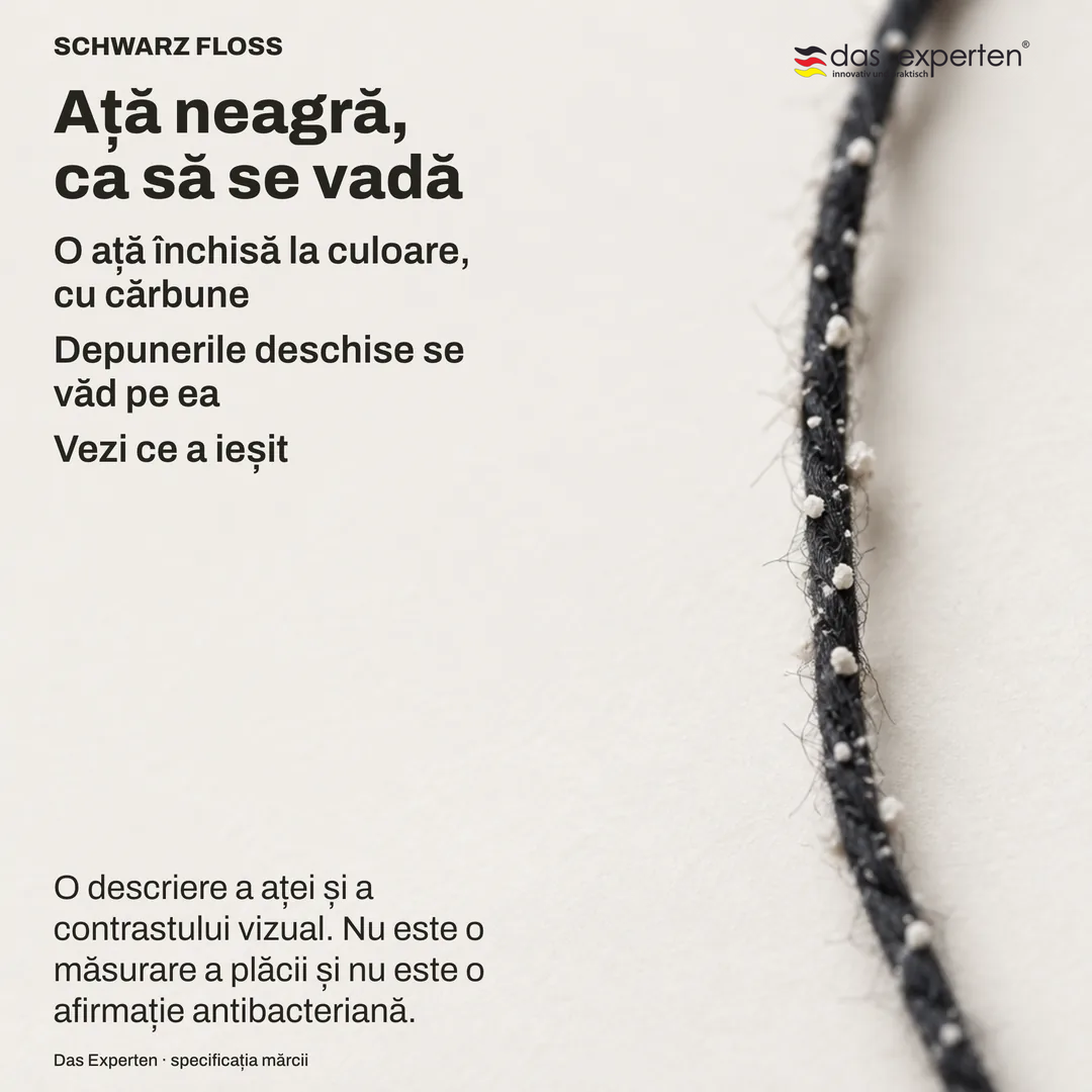 Studiu de contrast: material deschis la culoare pe o ață fină și închisă; subiectul este vizibilitatea unuia pe celălalt