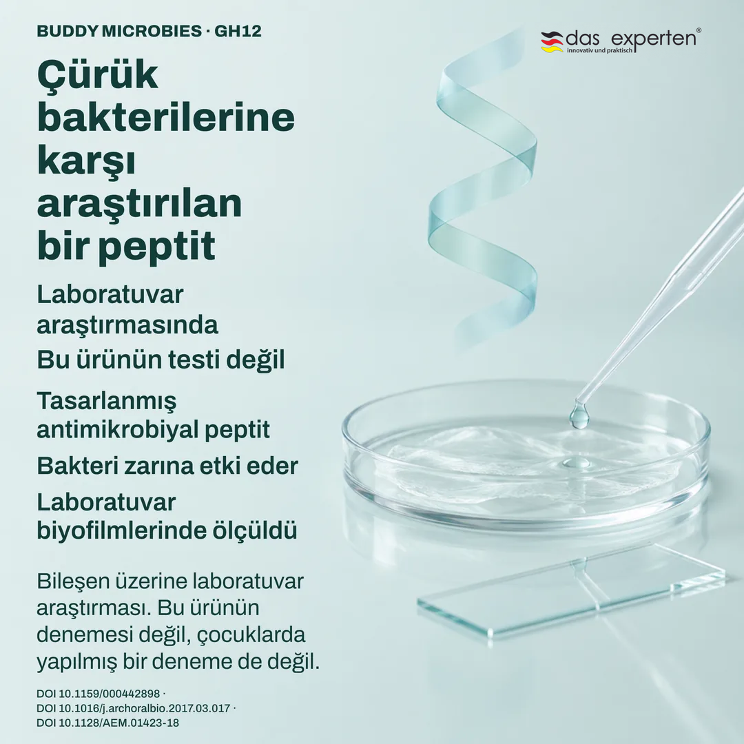 Laboratuvar illüstrasyonu: GH12 peptidi ile ölçülen biyofilm örnekleri, bileşen üzerine araştırma