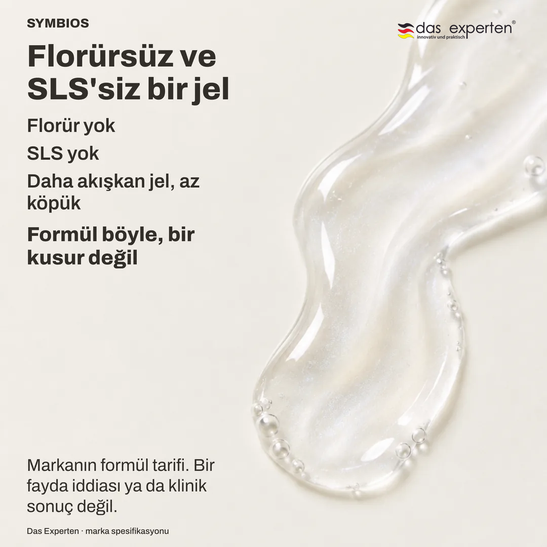 Fırça başındaki yarı saydam jelin illüstrasyonu: macundan daha akışkan ve az köpüklü