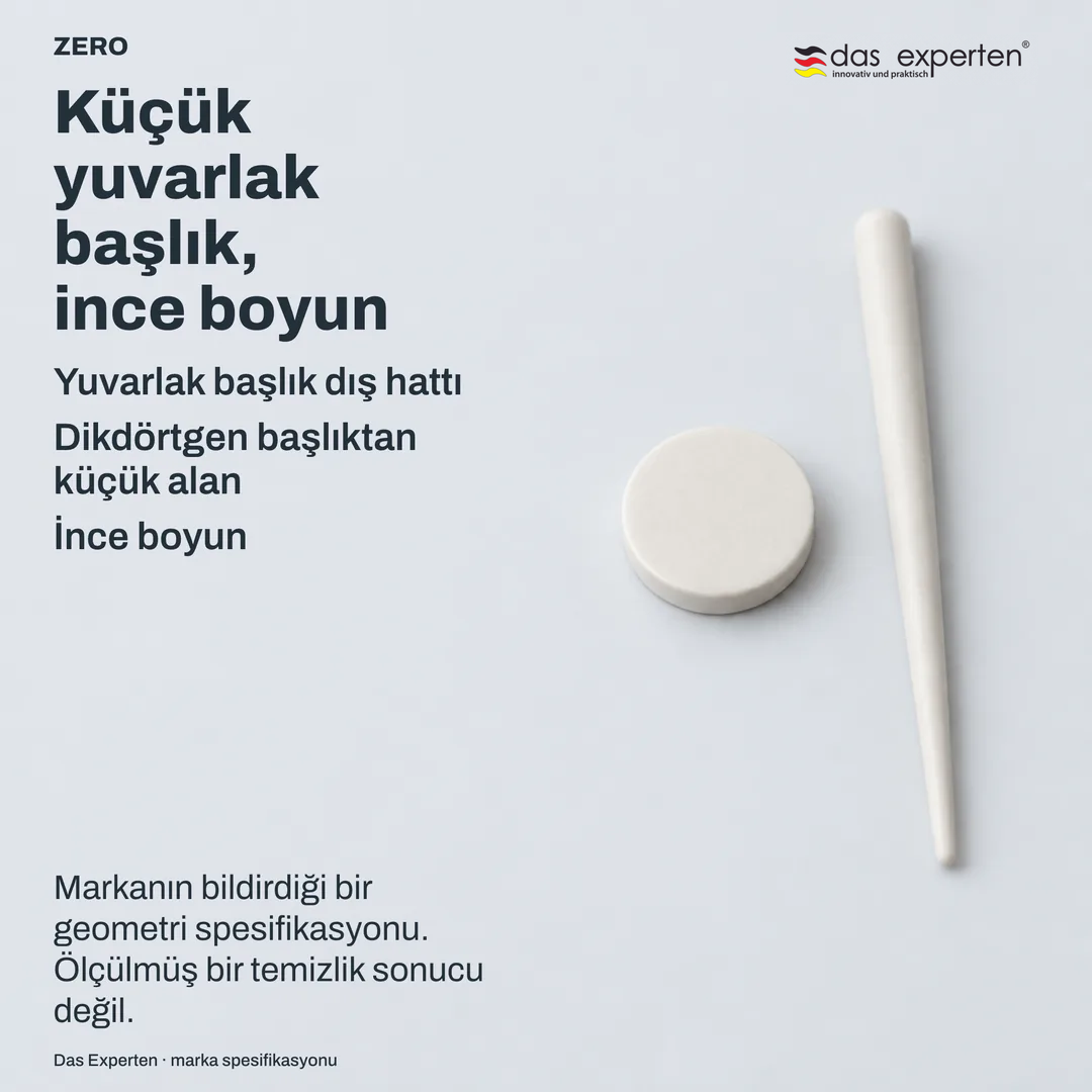Düz teknik şema: yuvarlak başlık dış hattı ve ince boyun profili, ürün değil biçim çizimi