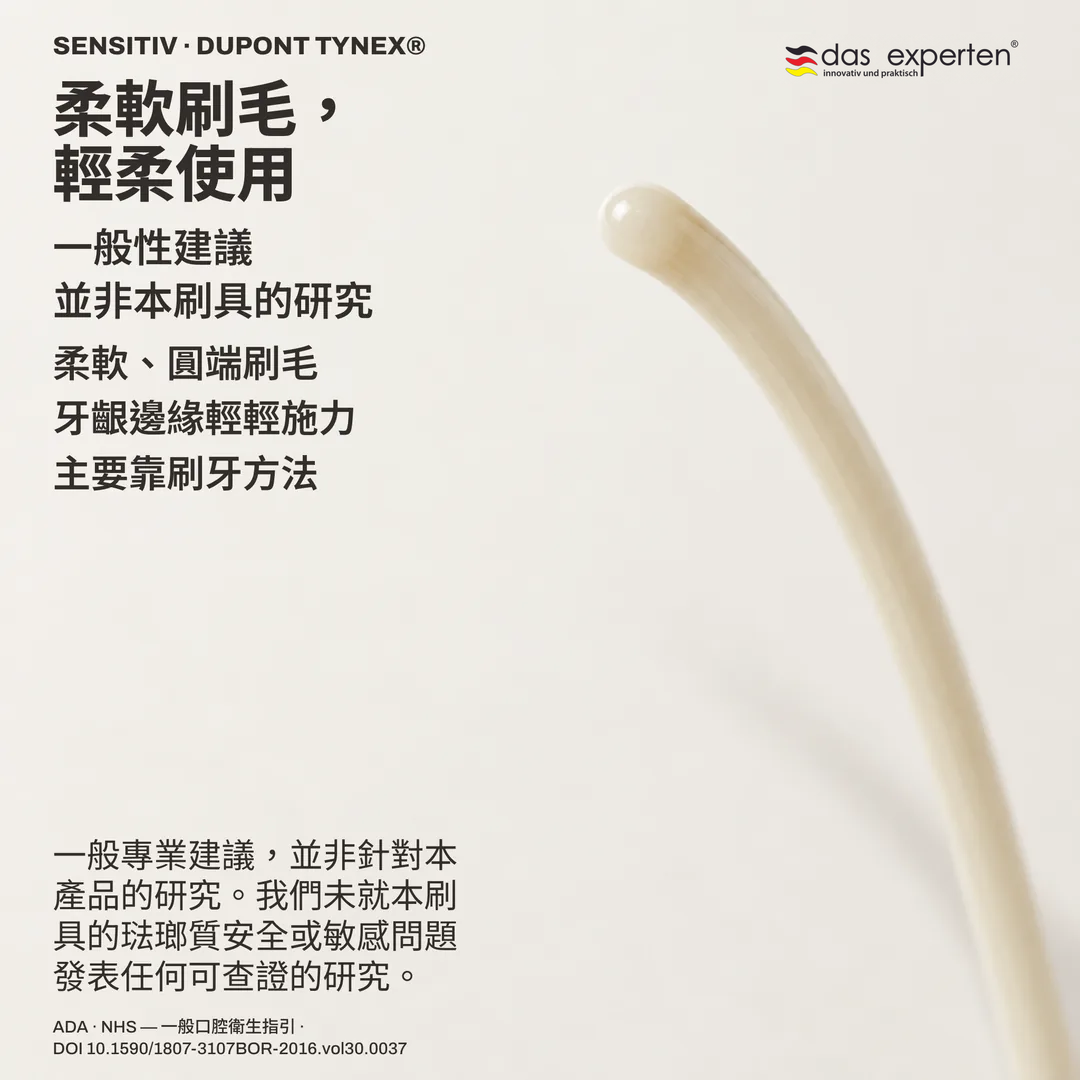 刷毛研究示意：非寫實比例下的一根軟毛，末端為圓弧而非切口，呈彎曲而非抗力狀態